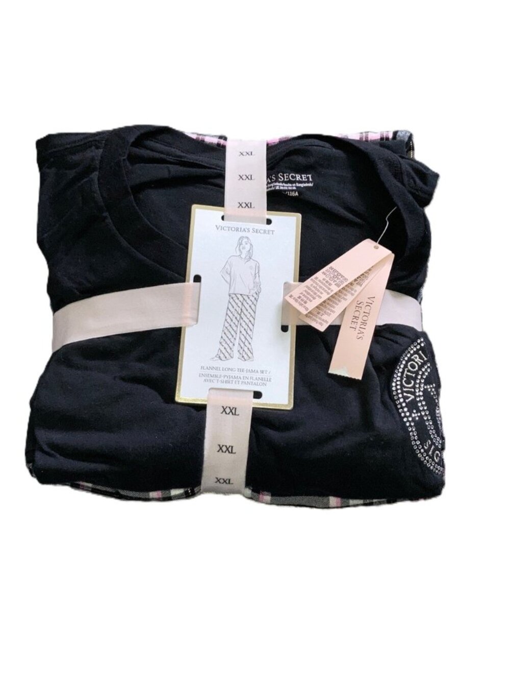 Victoria's Secret Flannel Long Tee-Jama Set Plaid Pajamas NEW – Women's XXL